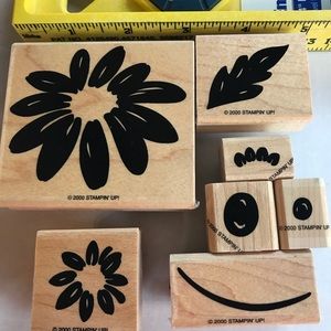 7 Floral Theme Rubber Stamps ~ retired